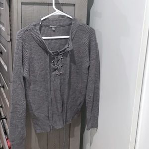 Gray knit sweater from Charlotte Russe